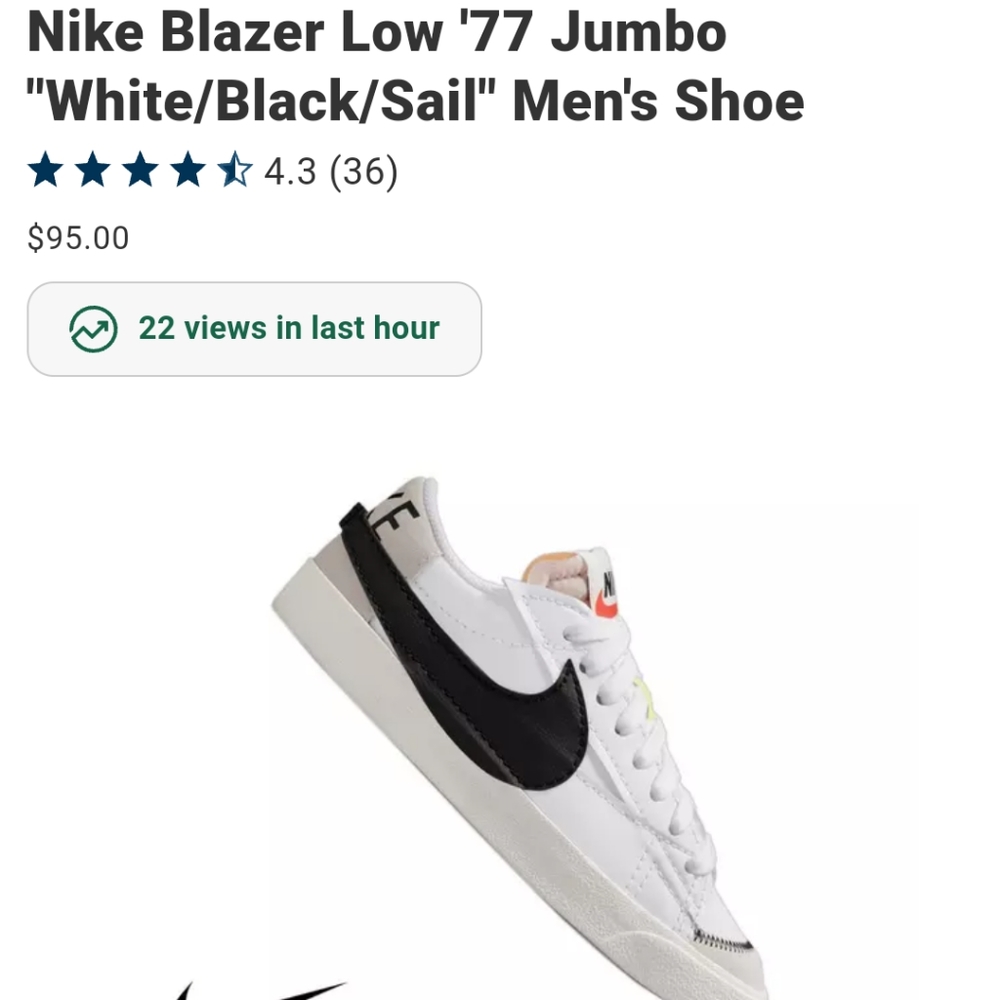 *SOLD**SOLD**SOLD*Nike blazer jumbo Low